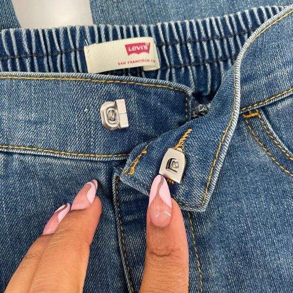 Levi’s Girl’s Medium Wash Pull-On Straight Leg Denim Jean Pants Size 7 - Picture 9 of 15